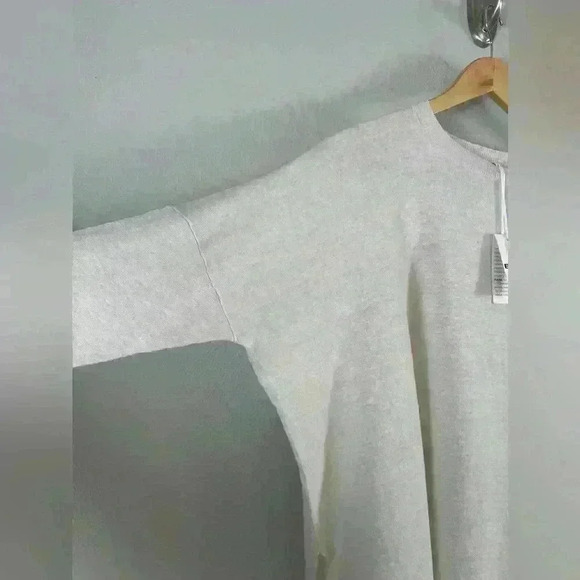 Base Milano Italy Lino Flax/Cotton Blend Long Sleeve Cream Top Women's 42 NWT - Picture 4 of 11